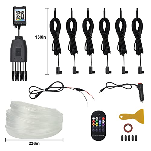 Callsky Interior LED Strip Lights - 6 in 1 with Remote & APP Control, 315 inches Fiber Optic, Multicolor RGB Lighting Kits with Music Sync Mode for Universal Cars - Image 2