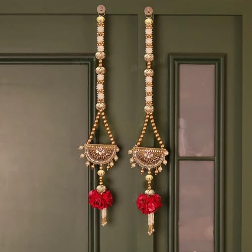 Image of Divyakosh Door Side Hanging for Home Decoration - Set of 2, Wall Side Hanging, Multipurpose Door Hanging, Diwali Decoration Hanging Items & Wedding, 28 Inch
