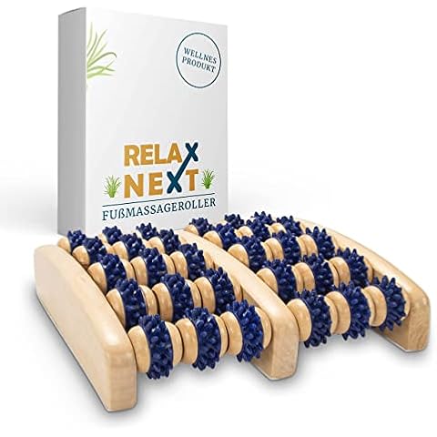 Fussmassageroller aus Holz | gegen müde und schmerzende Füße | Reflexzonen Fussmassagegerät | original RELAX NEXT - auch als Geschenk für Mutter, Vater, Oma oder Opa Cover