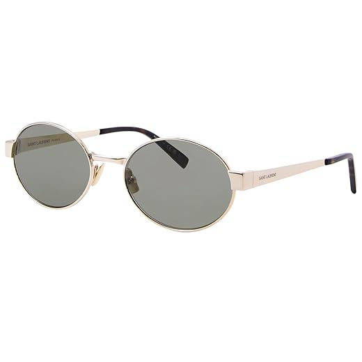 Saint Laurent SL-692 003 Óculos de sol feminino dourado/verde formato redondo 55 mm