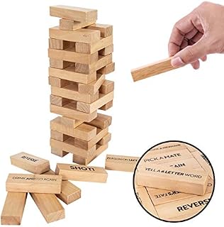 Buzzed Blocks Adult Drinking Game - 54 Blocks with Hilarious Drinking Commands