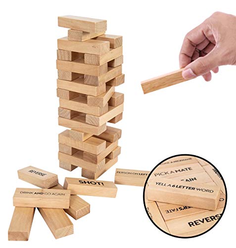 Buzzed Blocks Adult Drinking Game - 54 Blocks with Hilarious Drinking Commands