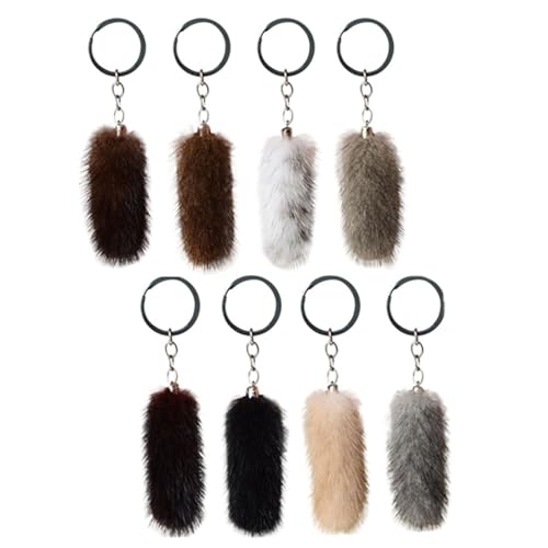 Generisch 8 Stück Mini Tail Fuchsschwanz Anhänger Fell Schwanz Keychain...