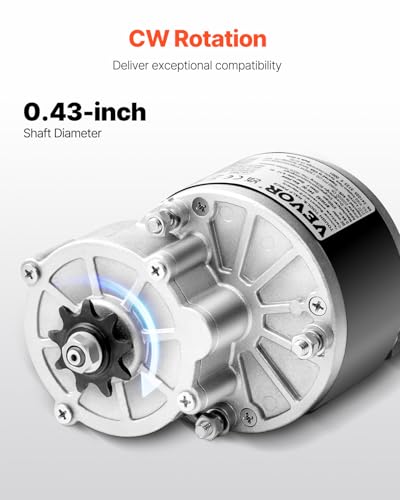 VEVOR 250 W Elektrischer Gleichstrommotor-Bausatz, Leistungsstarker Elektromotor – 24 V 2700 U/min Motor mit verbessertem Drehzahlregler, Gasgriff-Bausatz für Go Karts E-Bike Motorrad Roller