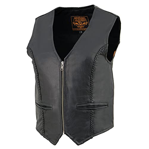 Image of Milwaukee Leather Premium Motorcycle Biker Rider Leather Vest for Women |LKL|ML|MLL|SH
