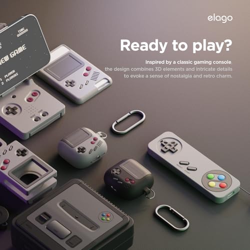 Coque AirPods 4 elago AW5 noire idée cadeau geek console rétro classique