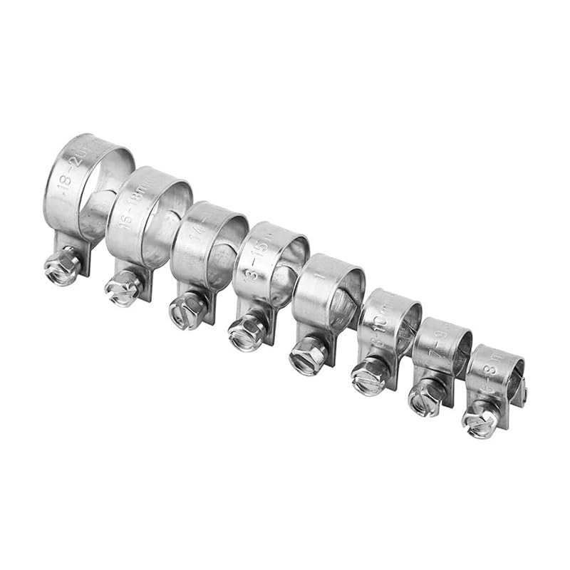 10-teiliges verstellbares Schlauchschellen-Set aus Edelstahl 304 – langlebige Rohrschellen for Heimwerker-Projekte.(8-10mm)