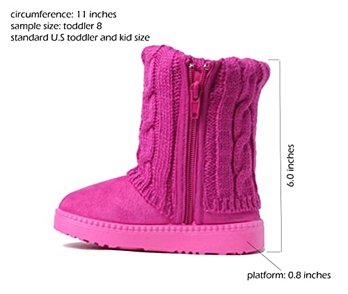 Image of REDVOLUTION Kids Boots Toddler Girls Cute 2 Buttons || Rhinestone Faux Fur Suede Knitting Shoe