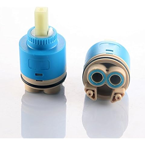 Winskybath Bathroom 40MM Ceramic Disc Plastic Basin Shower Lever Mixer Tap Inner Cartridge Replacement for Bathroom Taps Cover