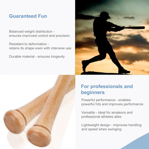 EmpireAthletics Baseballschläger aus Holz - 33 Zoll / 84 cm lang - Baseball Schläger mit rutschfestem Griff- Baseball Freizeit Sport Training Outdoor Übungsschläger- Anfänger Profi, Aluminium