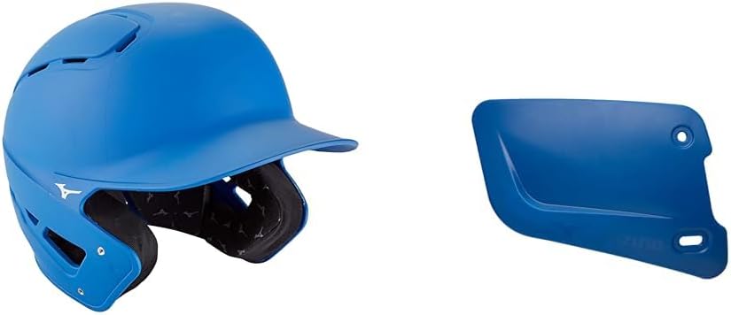 Bundle of Mizuno B6 Adult Baseball Batting Helmet, Royal, Small/Medium + Mizuno Batters Face Protector, Royal, Right Hand Batter
