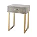 Elk Home Beaufort Point 1-Drawer Accent Side Table, 14" L x 16" W x 22" H, Gold/Grey