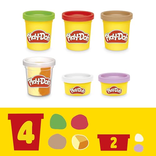 Play-Doh Kitchen Creations Pizzabäckerei, 4 x 57g Dosen und 2 x 28g Dosen Knetmasse… – Ansicht 6