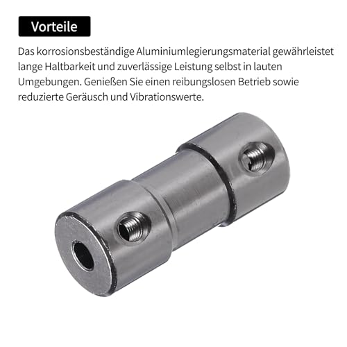 QUARKZMAN Wellenkupplung Verbinder mit Bohrung von 3mm-3mm Länge 25mm φ 10mm 10 Pcs Wellenkupplungen M3 Aluminiumlegierung Starre Kupplung für Motorzubehör 3D-Drucker DIY-Roboter Titanfarbe