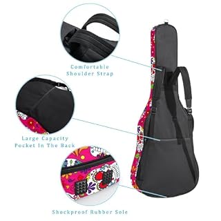 Housse de guitare en tissu Oxford épais rembourré avec boucle de suspension et sangle de cou Motif roses arc-en-ciel sur fond noir 101,6 cm, Multicolore., 42.9×16.9×4.7 in, Sac de transport tendance - Les Beatles, Paul McCartney, John Lennon, RIngo Starr, George Harrison Housse de guitare en tissu Oxford épais rembourré avec boucle de suspension et sangle de cou Motif roses arc-en-ciel sur fond noir 101,6 cm, Multicolore., 42.9x16.9x4.7 in, Sac de transport tendance – Image 3