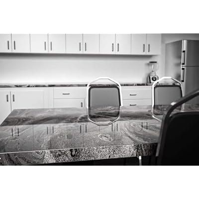 EPODEX Countertop & Table Top Epoxy Resin Kit, Epoxy Countertop Kit for Kitchen Counters, Tables & Bar Tops with Crystal-Clear Finish - etallic Solid Kit-PLATINUM SILVER & JET BLACK- 145sqft (5.66gal)