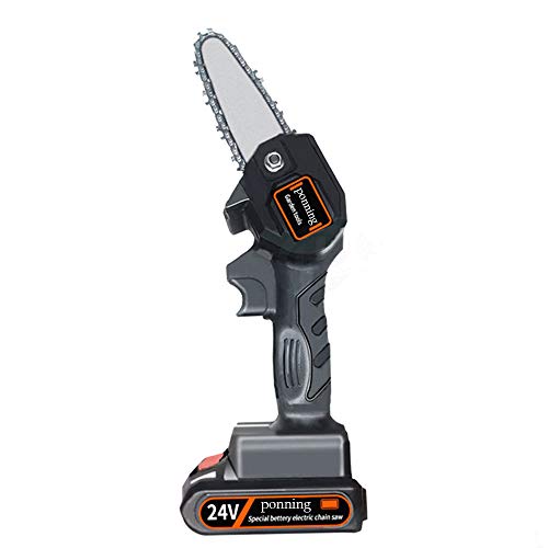Mini Chainsaw 4-Inch Cordless Electric Protable Chainsaw with Brushless Motor, One-Hand 0.7kg Lightweight, Pruning Shears Chainsaw for Tree Branch Wood Cutting (4inch, Black)