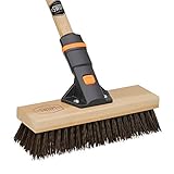 SWOPT 10” Premium Rough Surface Scrub Brush + 60' EVA Foam Comfort Grip Wooden Handle, Combo —...
