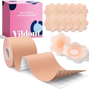 Kit de cinta adhesiva para senos – Cinta adhesiva transpirable para levantamiento de senos con pétalos y cubiertas, cinta adhesiva transpirable para sujetadores, cinta push up para senos