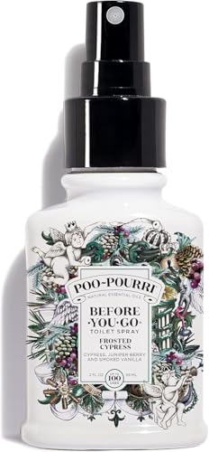 Image of Poo-Pourri Frosted Cypress Before-You-Go Toilet Spray to Trap Odors and Leave Bathrooms Smelling Great with a Blend of Essential Oils for a Refreshing Poo Spray, 2 oz