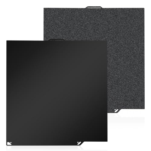 260X271mm Double-Sided PEI Build Plate for Elegoo Centauri Carbon/Centauri Carbon 2, Black Smooth &amp; Textured Flexible Spring Steel Plate, PLA PLA+ TPU Low Temp Printing Bed