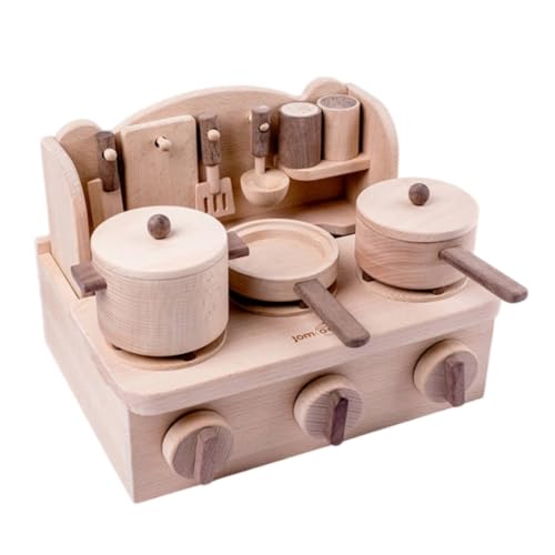 Cocina de juguete de madera con efectos de sonido perillas y horno