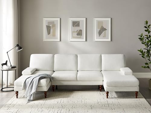 VANOMi U Shaped Sofa Living Room Sectional Couch, Minimalist Modern