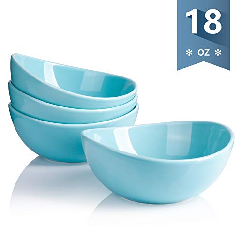 Sweese 102.102 Porcelain Bowls - 18 Ounce for Cereal, Salad, Dessert - Set