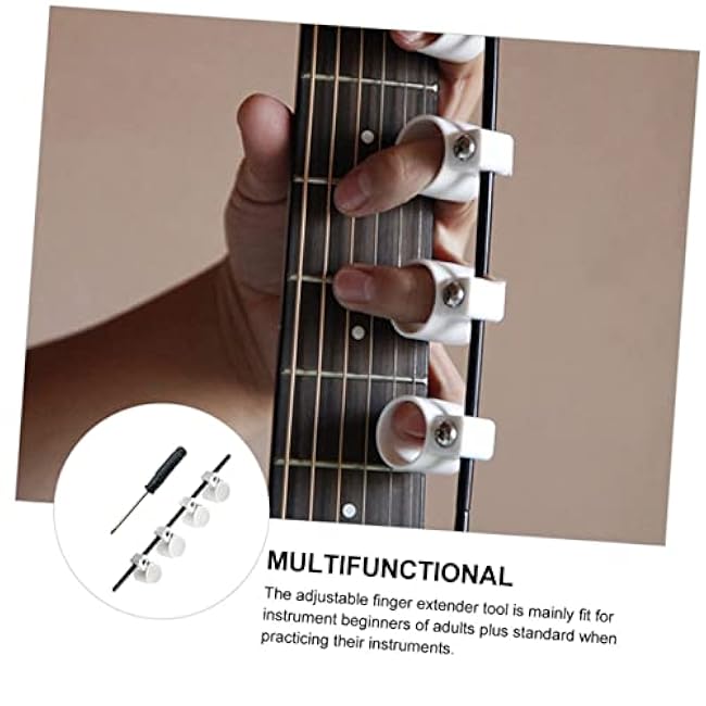 BESPORTBLE Adjustable Finger Expansion Sleeves Guitar Trainer Tool for Ukulele Piano Beginners with DIY Support Rod Flexible Finger Trainer for Hand Strength and Range of Motion Improvement