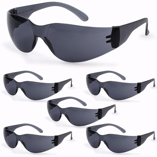 BISON LIFE BLack Safety Glasses - 12 Pairs of Scratch Resistant Eyewear, Polycarbonate Impact Resistant Lens