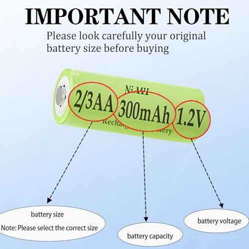 Baterías recargables NiMH 2/3AA 300mAh 1.2V, pack 4 miniatura 5