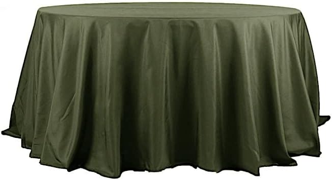 Miniatura 1 de Balsa Circle Mantel redondo de poliéster de 132 pulgadas, color verde oliva, para bodas, fiestas, banquetes, recepciones, eventos, cocina, comedor