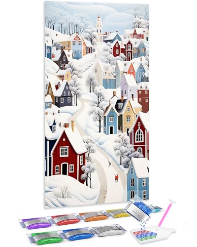 Manualidades para adultos Jumpdot 5D para diseñar un hermoso cuadro invernal y decorar el hogar