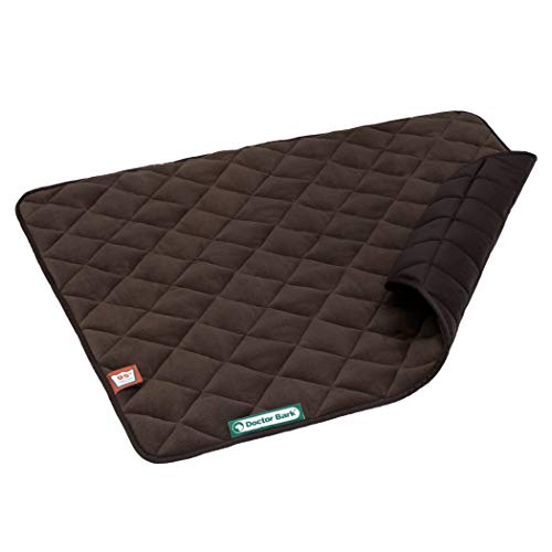 Doctor Bark Hundedecke Fleece Wendedecke - Flauschige, robuste Hundematte für mittlere Hunde. waschbar bis 95°C - hochwertige Indoor/Outdoor Liegedecke (M - 80x70 cm, Braun/Braun)