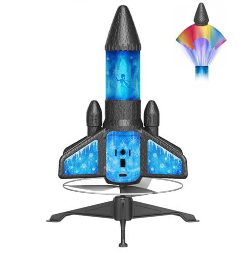 Rocket Launcher for Kids – 2nd Gen Upgraded Design, Electric Auto Launch, 200ft Flight with Safe Parachute, Outdoor Rocket Toy for Boys & Girls, Birthday Gift for Ages 8-13, Frozen Pattern (Snow Girl)