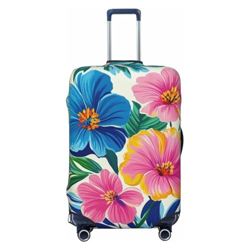 Tropical Floral Print Travel Luggage Cover Elastic Baggage Protector For Men Women Fits 29-32 Inch Luggage
