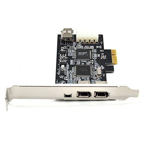 Padarsey PCIe Firewire Card for Windows 10, IEEE 1394 PCI Express Controller 4 Ports(3 x 6 Pin and 1 x 4 Pin), 1394a Firewire 800 Adapter for Windows 7/8/Mac OS with Low Profile Bracket and Cable