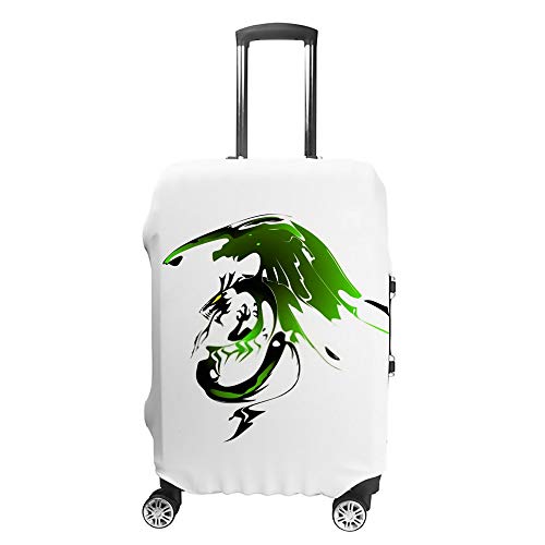 Housse de voyage anti-rayures pour valise avec motif dragon vert