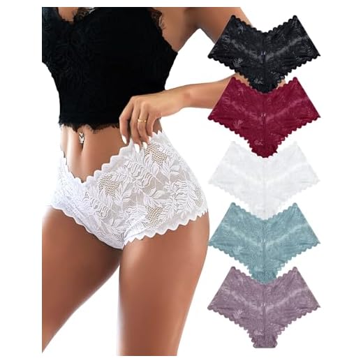 ALL OF ME 5-Piece Culottes Lace Panty Set Women's Brazilian Sexy Panties Hip Wrap Soft Lace Women's Lingerie Multi Set S-XL