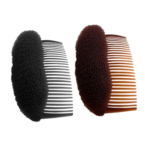 OUNONA 6 piezas Almohadillas para Cabello Esponjoso Accesorio Pelo para Mujeres Herramienta Puff Paste Negro Café
