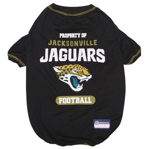 Image of NFL Jacksonville Jaguars Dog T-Shirt for Pets, Size X-Small. Officially Licensed Pet Shirt with Team Logo, Soft Stretchable -Comfort Fit Apparel for Dogs & Cats