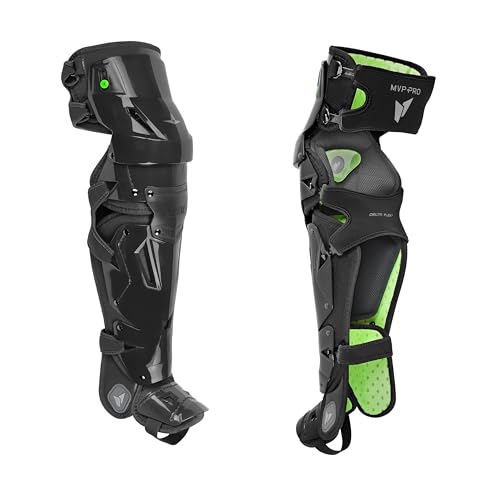 All-Star MVP-PRO Catcher Leg Guards, BK/BK, Small
