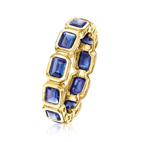 Pure Collection by Ross-Simons 2.30 ct. t.w. Lab-Grown Sapphire Eternity Band in 18kt Gold Vermeil3