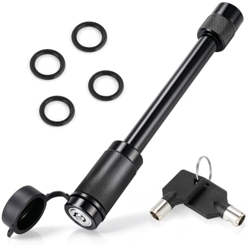 Image of JUSTTOP Trailer Hitch Receiver Pin Lock,5 /8 inch Dia 4.6 inch Long Pin Trailer Lock for Class III IV Ⅴ 2 inch,2-1 /2 inch and 3 inch Receiver,Tow Hitch Pin Lock with 4 Anti-Rattle Rubber O-Rings