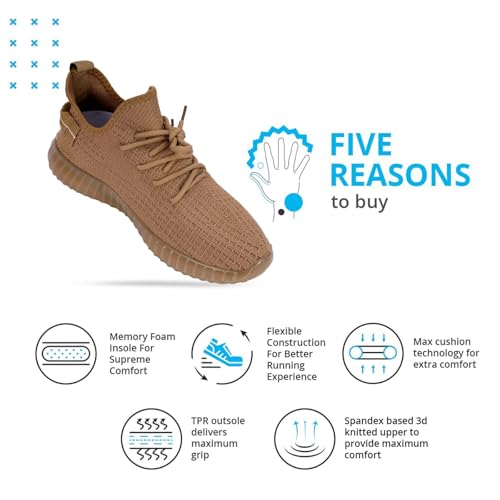 Image of Glemia Knitted Athletic Sneakers, Breathable Mesh Upper, Lightweight Athleisure Knitted Active Wear Slip-On Sneaker Shoes for Sports, Athletics, and Walking Shoes (Multicoloured)