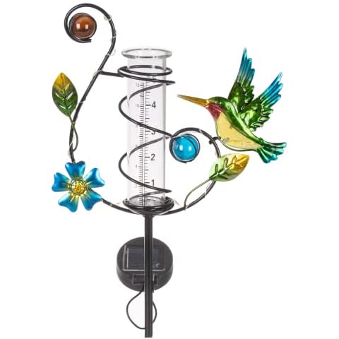 HOBYLUBY 35'' Hummingbird Solar Rain Gauge Cover