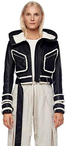 Jonny Cota Studio Women's Cropped Leather Jacket with Hood