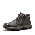 NORTIV 8 Men's Walking Boots Lightweight Breathable Durable Leather Upper Fashion Casual Chukka Ankle Boots Outdoors Hiking & Trekking Footwear,Size 9,Dark Brown,SNHB2411M