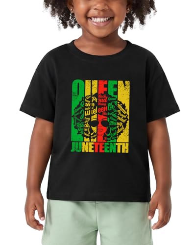 Sianelle Toddler Juneteenth Shirts for Girls Boys Black History Freedom Day T-Shirts Short Sleeve Cotton Ages 2-8