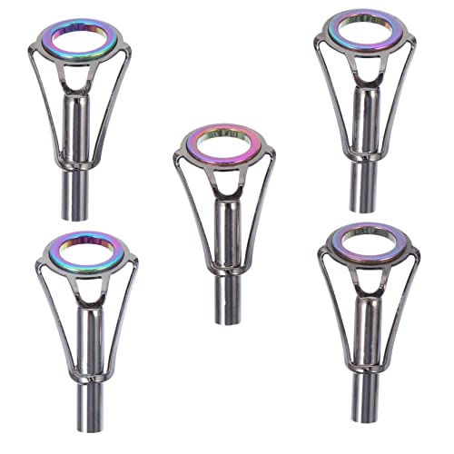 UPKOCH 5pcs Fishing Leaders Guide Rings Stainless Steel Fishing Rod Guide Tip for Anglers